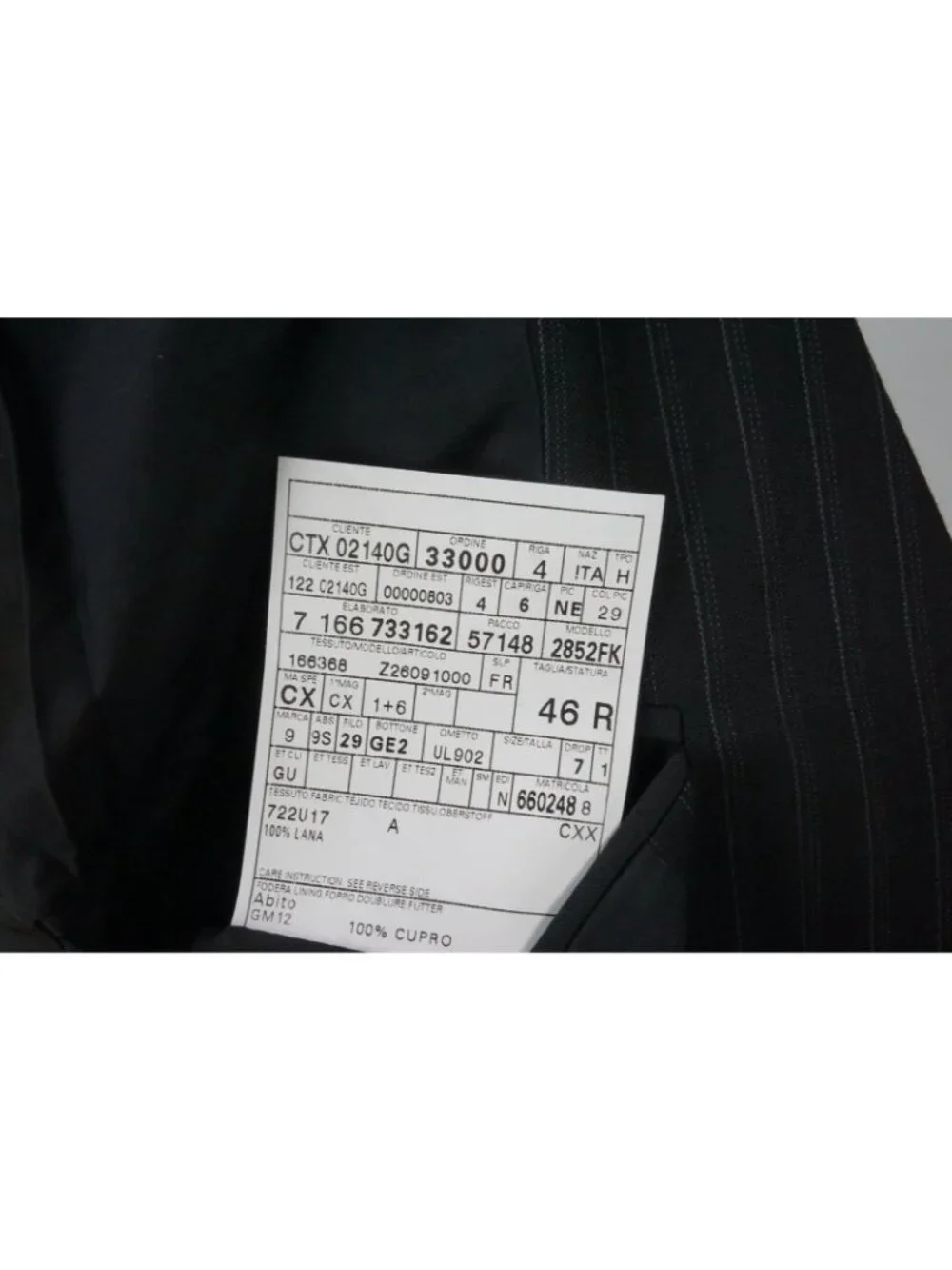 Gucci Black Striped 100% Wool 2 Pc Suit Jacket Pants 46 EU BRAND NEW